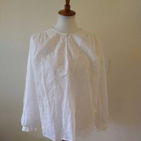 Mes Demoiselles Paris Women’s Cotton Blouse White Size 0 Embroidered Top - Picture 1 of 12